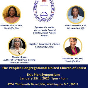 January 2020 My Exit Plan Symposium